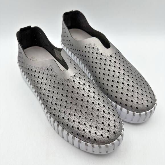 IIse Jacobsen Tulip PU0010 Slip-On Loafer Size US 10 EU 40 Grey Metallic GUC - Picture 5 of 14